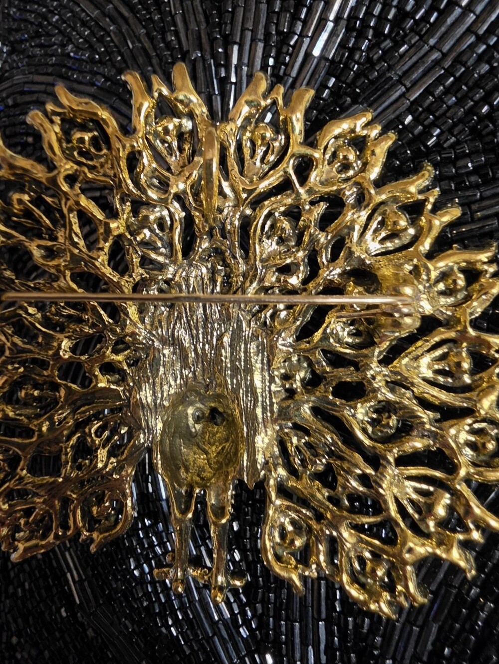 Crystal Rhinestone Peacock Brooche. - Picture 4 of 5
